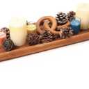 Athaliah Wood Dough Bowl, 39.5 Inchs Natural Solid Wooden Dough Bowls, Rustic Long Wooden Bread Bowl for Table Centerpiece Dining Room Home Kitchen Decor