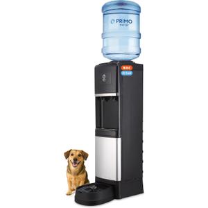 Primo Water Dispenser for 5 Gallon Bottle with Pet Drinking Station - Hot & Cold Top Loading Water Cooler Machine, 11.8"D x 11.8"W x 41.1"H