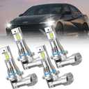 Upgraded Vehicle Light Bulbs Replacement Combo for Hyundai Elantra 2020-2024, 9005 High and Low Beam, 6000K White, 400% Brighter, Copper Heat Sink, IP68 Waterproof, 4-Pack