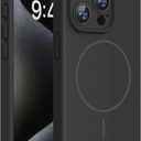 Miracase Magnetic for iPhone 15 Pro Case, [Soft Anti-Scratch Microfiber Lining], Compatible with MagSafe, Liquid Silicone Shockproof Drop Protection Phone Case for 15 Pro, Black