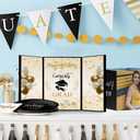 6 Pcs Graduation Guest Books with 6 Pcs Pens, Graduation Signature Board for 2025, Grad Party Supplies Presents for High School College (Black)