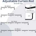 ENJOYBASICS Blackout Curtain rod for windows 48 to 84, 5/8 in Wrap Around Curtain Rods for Bedroom, Living Room, Adjustable from 30 to 86 Inches, Matte Black