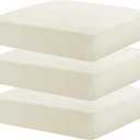 MAXIJIN Velvet Stretch Seat Cushion Covers Couch Cushion Cover for Individual Cushions Sofa Seat Cushion Slipcovers with Elastic Bottom (3 Piece XL Sofa Cushion Covers, Beige)