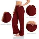 ADANIKI Sweatpants Women Yoga Pants with Pockets for Women Pajamas Work Pants Wide Leg Drawstring Pants for Women's Lounge (Jujube red, Large)