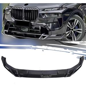 Front Bumper Lip Fits for BMW X7 G07 LCI M Sport 2023-2026 Only, 3Pcs Front Bumper Lip Body Kit Spoiler,ABS Plastic,Gloss Black