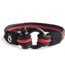 Mens Rope Bracelet - Stainless Steel Black Shackle, Extremely Durable and Scratch Resistant Waterproof Paracord, Handmade, Nautical Wristband for Men, 7 inch