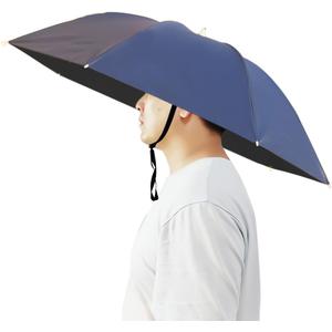 Umbrella Hat, 37 inch Fishing Umbrella Hat Hands Free Foldable UV Protection Umbrella Cap Adjustable Headwear for Fishing Golf Camping Beach Gardening Sunshade Outdoor
