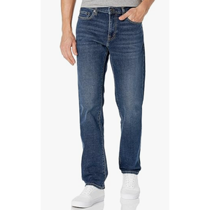 Mens Straight-Fit Stretch Jean (36W x 32L, Washed Grey)