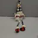 Mud Pie Christmas Buffalo Check Dangle Leg Gnome, Jolly 19" x 6"