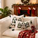 Christmas Tree Pillow Covers 12x20 Decorative Christmas White Throw Pillow Cases Winter Holiday Couch Cushion Case for Sofa Bed Room Home Decor