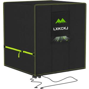 LXKCKJ Air Conditioner Cover for Outside Units - 420D Waterproof Air Conditioner Protection Covers for Window Unit - Winter AC Covers Fits AC Condensing HVAC Unit(Black&Green-30''LX30''WX32''H)