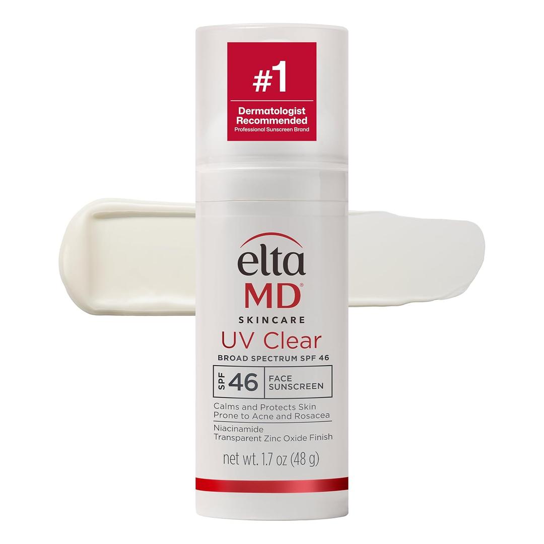 EltaMD UV Clear Face Sunscreen SPF 46, Oil-Free Sunscreen with Zinc Oxide, Dermatologist Recommended (01 - Un tinted (1.7 oz))