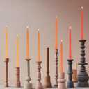 Candle Stick Spiral Tall Taper Candles,Unscented Candle for Holiday,Wedding and Home Decoration,10inch,12 Pack(Gradient Orange)