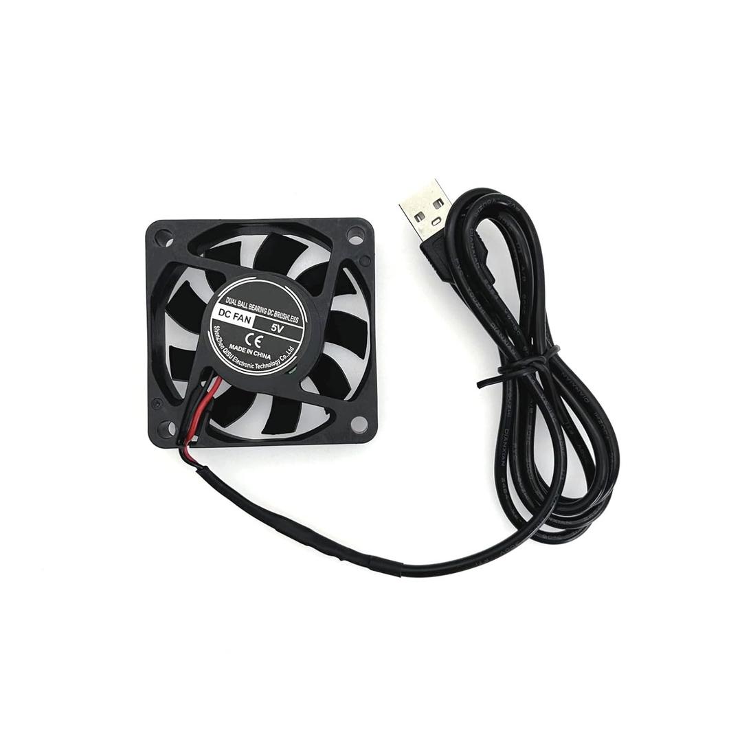 JZK 60x60x15 mm DC 5V USB mini Cooling Fan with Wires, 6015 Small Silent Cooling Fan 60mm, USB 3D Printer Fan, 6cm brushless DC Fan 5V