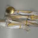 Evanda Gold Silverware Set 60 Piece Service for 12, Titanium Gold Plated Stainless Steel Flatware Set, Knives Forks Spoons Cutlery Set for Wedding, Parties, Birthday, Restauroom, Dishwasher Safe