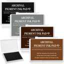 MotiMind 4 Pcs 4 Colors Archival Pigment Waterproof Ink Pad for Stamps 3.7 x 2.5 Inch Permanent Waterproof Ink Pad for Card Making, Stamping, Scrapbooking Gift