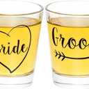 2 x The Plympton Company Bride and Groom Shot Glass Set