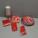 Upigi 175PCS Graduation Plates and Napkins Set 2025 Graduation Party Supplies Tableware Set Include Paper Plate Napkin Cup Knife Fork Spoon for Grad Party Decor Serve25 (Red and Black)