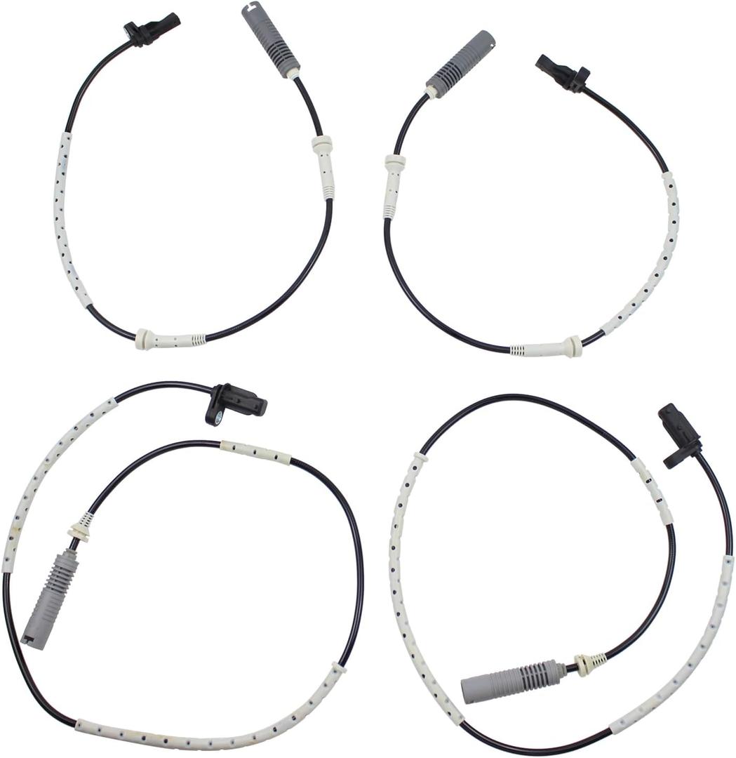 NewYall Pack of 4 Front and Rear Left Driver and Right Passenger Side ABS Sensor for BMW 128i Coupe 2008-2013, 328i Coupe Sedan 3.0 2007-2013, 330i 325i 3.0 2006