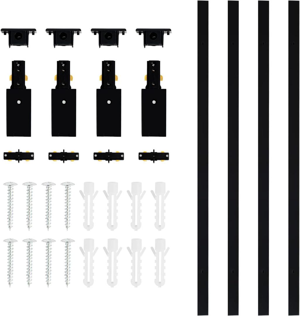 VANoopee H Track Lighting Rails Kit, 13FT H Type Rails Black With End Caps and Live End Feed Connector, Compatible With Single Circuit 120V H Style System, for LED Lighting Heads, 13.2ft