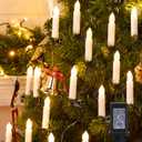 Minetom Christmas Candle String Lights, 48FT 50 LED Candle Lights for Indoor Outdoor, Connectable Flameless Candle Lights with Clips for Xmas Tree Holiday Seasonal Celebration Decoration, Warm White