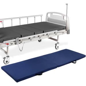 MABOZOO Fall Mats for Elderly, 70"*24"*2" Waterproof Bi-Fold Floor Mat Beveled Bedside Floor Mat Reduce Risk for Elderly & Hospital Patients (Blue)