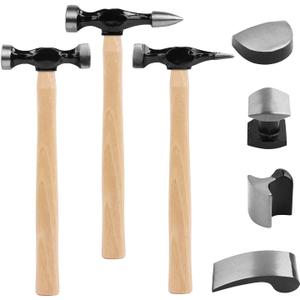 SWANLAKE 7 Piece Auto Body Repair Kit, Auto Body Tools, Auto Body Repair Tools with Carbon Steel Hammer Heads