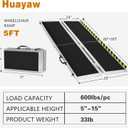 Wheelchair Ramp 5FT, Anti-Slip Aluminum Folding Handicap Portable Ramp, Wheelchair Ramps for Home Steps, Stairs, Doorways, Scooter Ramp
