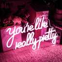 You're Like Really Pretty Neon Sign Dimmable Switch Neon Light for Wall Pink Decor Girls Bedroom Wedding Led Sign Kids Birthday Gift Hanging Home