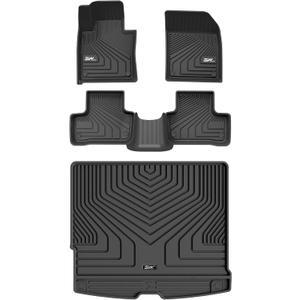 3W Floor Mats & Cargo Liner Fit Volvo XC60 2018-2024 2025 (Not for Hybrid) TPE All Weather Custom Fit T5 T6 Momentum Full Set Harmless Heavy Duty Floor Liner and Trunk Mat Car Accessories (Volvo XC60 18-25 Floor Mats&Cargo Liner)