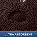 Smiry Luxury Chenille Bathroom Rugs 59x24, Extra Soft and Absorbent Shaggy Bath Mat, Machine Washable, Non-Slip Plush Carpet Runner for Tub, Shower, and Floor, Home Decor Accessories, Brown
