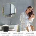 NEWBULIG Round Bathroom Mirror for Over Sink, 24 Inch Wall Mount Vanity Circle Mirror with Matte Metal Framed, Decor for Bathroom, Entryway, Bedroom, Gold