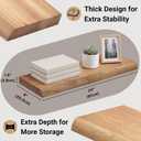 PERFNIQUE 24 Inch Floating Shelves Set of 2, Solid Elm Wood Rustic Live Edge Wall Decor Shelves - Invisible Bracket Mount for Living Room, Kitchen, Bathroom, Natural