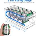 Rolling Soda Can Organizer for Refrigerator Can Dispenser for Beer Soda Seltzer Pop Can Soda Organizer for 10 Standard Size 11.15oz or 12oz Cans Holder Storage Pantry Organization