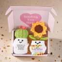 Get Well Gifts for Women - Positive Sunflower Crochet Surgery Recovery and Cancer Care Comfort Gifts, Get Well Soon Hospital Bag Essentials, Cheer Up and Encouragement for Patients