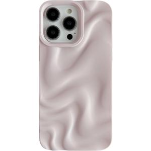 Caseative for iPhone 14 Pro Max Case,Water Ripple Pattern Wave Phone Case (Pink)