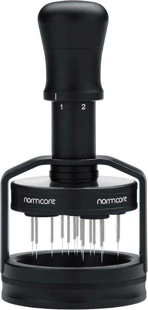 Normcore 51mm Planetary Needle Distributor Tool V3, Espresso WDT Tool with Magnetic Base, Adjustable Depth Coffee Stirrer for Precision Puck Prep, Black