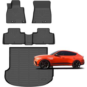 Floor Mats for Genesis GV80 2026-2021(Only fit 5 Seats),All Weather Protection Anti-Slip Waterproof Car Mats Full Set Custom Fit for GV80 Accessories,Black