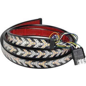 SOCAL-LED LIGHTING Arrow LED Tailgate Running Light Kit, Bar Strip for Truck, Strobe (Flashing) Brake Flexible Switchback Red Amber Yellow Sequential Turn Signal Light (60 Inch)