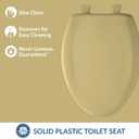 Bemis Classic Colors Slow Close Toilet Seat, Easy Clean Hinges and Durable Plastic Seat, Made in USA, Elongated, Harvest Gold