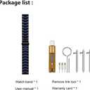 LDFAS for Galaxy Watch Active 2 40mm/44mm, 20mm Solid Stainless Steel Metal Watch Strap Compatible for Samsung Galaxy Watch 3 41mm/42mm Band, Black/Blue