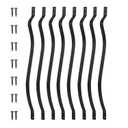 Sidasu 61-Pack 32.25 Inch Metal Balusters, Staircase Spindles With Screws, Wavy Iron Railing for Outdoor Stair Deck Porch