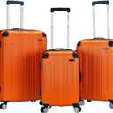 Rockland London Hardside 3 Piece Expandable Spinner Wheel Luggage Set, (20"/24"/28"), Orange