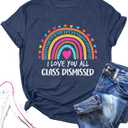Teacher Shirt for Women Last Day of School T-Shirt Teacher Life Graphic Tee Tops Teachers Gift T-Shirt Blouse (Blue, M)