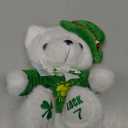 St Patricks Day Green Teddy Bear Stuffed Animal, Teddy Bear 3-Leaf Clover Plush Toys St Patricks Day Gifts for Kids St.Patrick's Day Indoor Outdoor Part Decorations