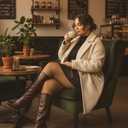 Plus Size Fleece Lined Tights Women, 300g Warm Pantyhose Leggings, Fake Translucent Thermal Tights Winter (3X-Large-4X-Large, Brown)