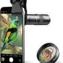 APEXEL 10X Tele-Macro Pro Dual Lens 2-in-1, Portable Clip-On Telephoto Macro Lens for iPhone, Compatible with Samsung & Almost All Smartphones, Pro Photography for Travel, Concert, Exploration