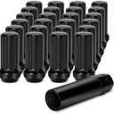 Dynofit 14X1.5 Spline Lug nuts Compatible with Chevy GMC Silverado Sierra 1500, 24pcs Aftermarket Wheel Lug Nuts Set for Fo-rd F150 2015-2024, Black Truck Nuts Sets Include 1 Socket Key for Fuel Wheel