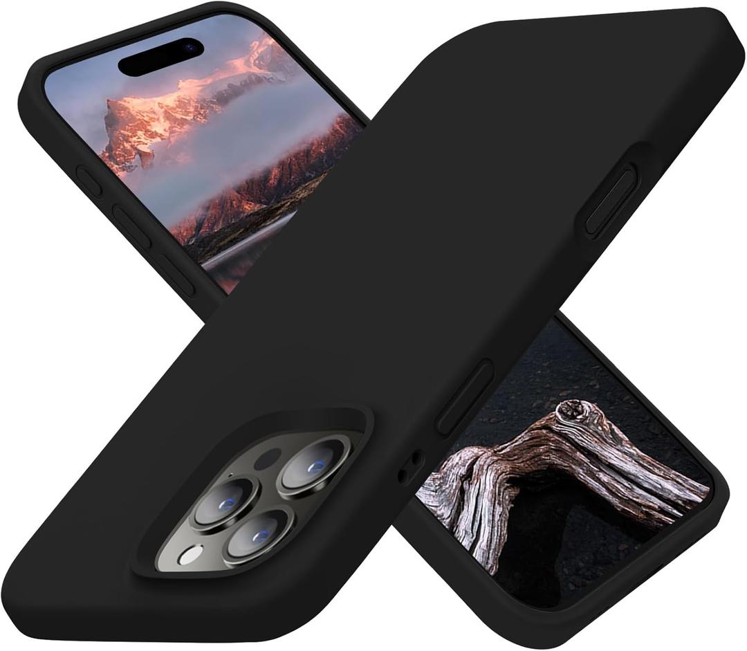 Cordking Designed for iPhone 16 Case Pro, Silicone Ultra Slim Shockproof Protective Phone Case with [Soft Anti-Scratch Microfiber Lining], 6.1 inch, Black