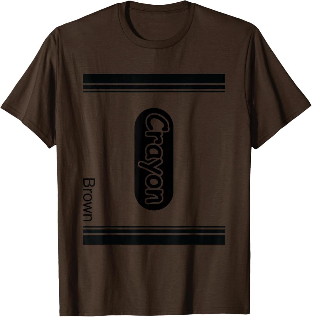 Brown Crayon Costume Outfit For Halloween Party T-Shirt (Small)